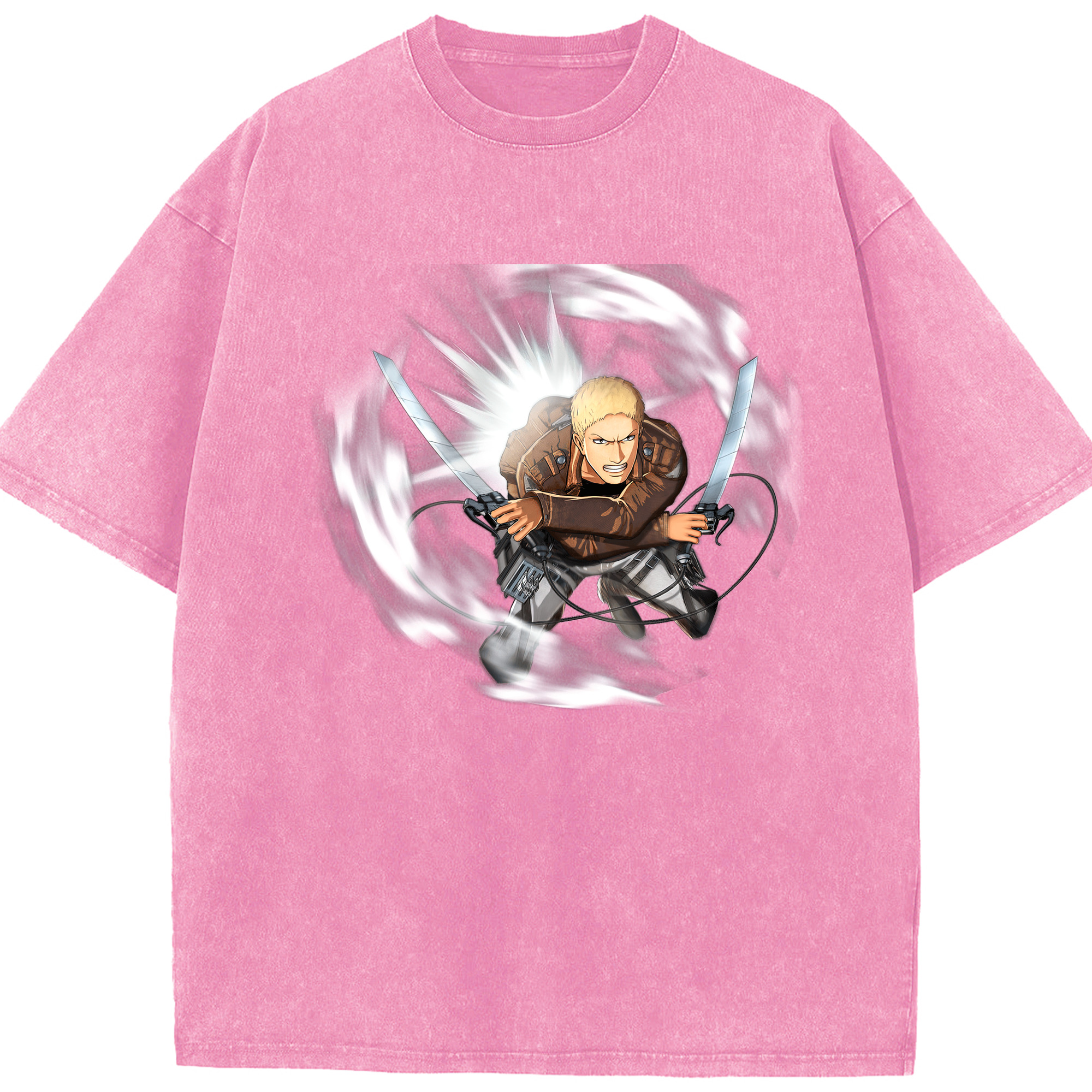 （画像用） 進撃の巨人 ライナー・ブラウン Attack on Titan Reiner Braun 綿100% ヴィンテージ風 半袖Tシャツ（フロントプリント）